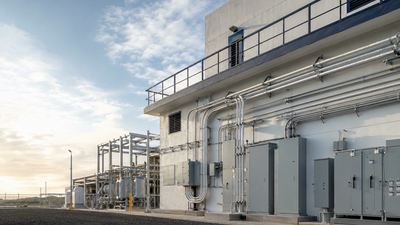 Industrial electrical infrastructure and engineering facility animated hero loop